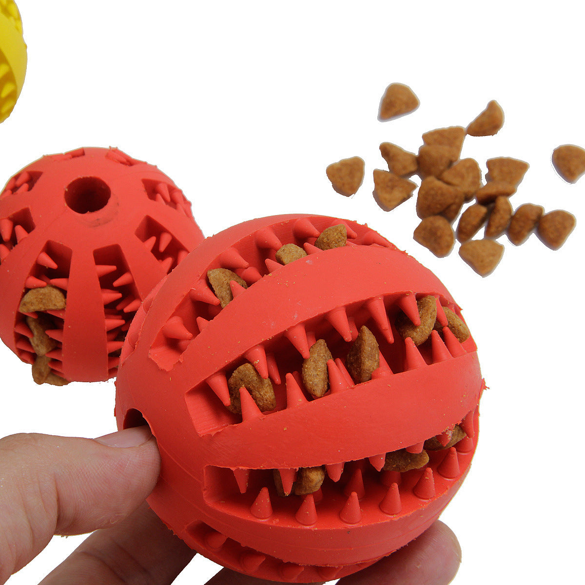 Watermelon teeth ball pet dog toy ball bites clean tooth glossy ball pet rubber ball dog toy leakage