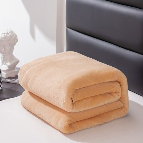70x100cmgrey Flannel Fleece Blanket Adult Children Soft Warm Throw Bed