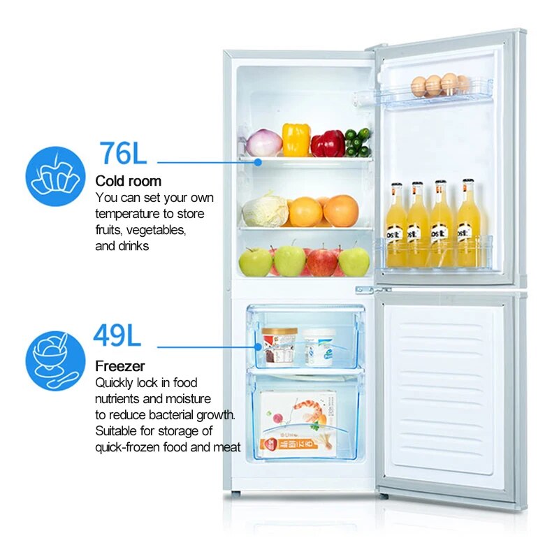 Household Refrigerator 125L Energy-Saving Silent Small Refrigerator