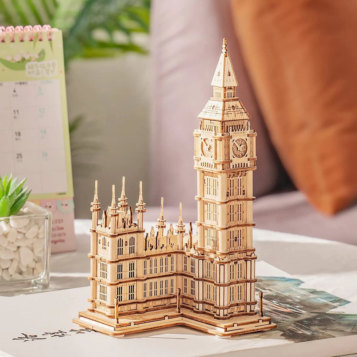 Robotime Rolife DIY 3D Tower Bridge Big Ben Famous Building Wooden Puzzle Game Easy Assembly Toy Gift for Children Teen Adult