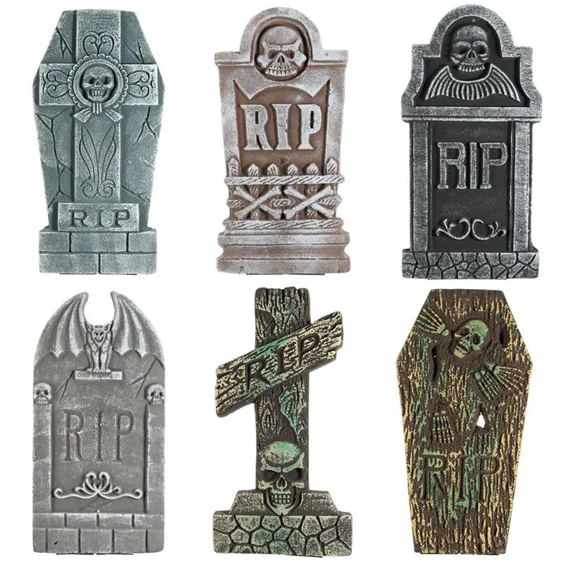 5PCS/6pcs Halloween Tombstone Decorations Realistic and Reusable Haunted House Yard Decorations and Accessories (random style)
