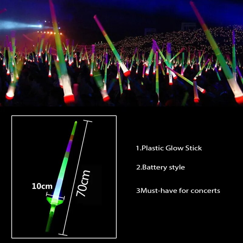 1 Pc Light-Up Light Sticks Telescopic Glow Stick Glow Wands Multicolor Cheer Flashing Tube for Neon Halloween Party decoration