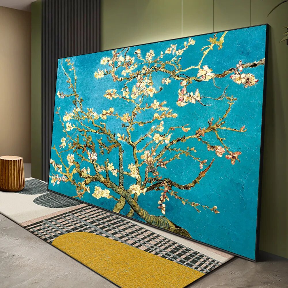 Van Gogh Almond Blossom Famous Oil Painting Canvas Print Reproduction Impressionist Flower Wall Art Picture Home Decor Cuadros