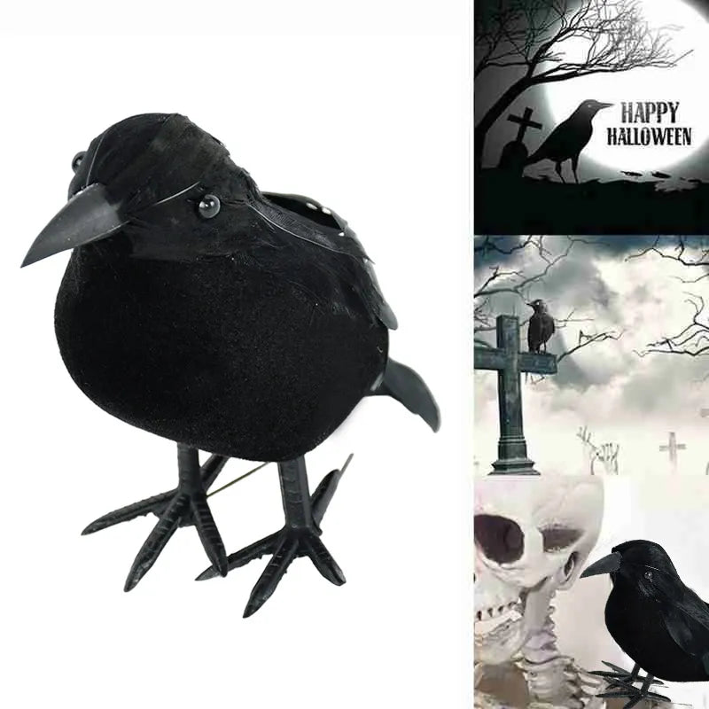 Modèle de corbeau noir d'halloween, 1 pièce, Simulation de faux oiseau, jouets effrayants pour fête d'halloween, accessoires de décoration de maison, accessoires d'horreur