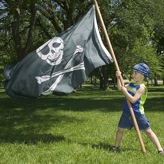 90* 154cm 1Piece Pirate Flag Skull Flag Canvas Header Banner Polyester with Brass Grommets Halloween Theme Party Outdoor Decora