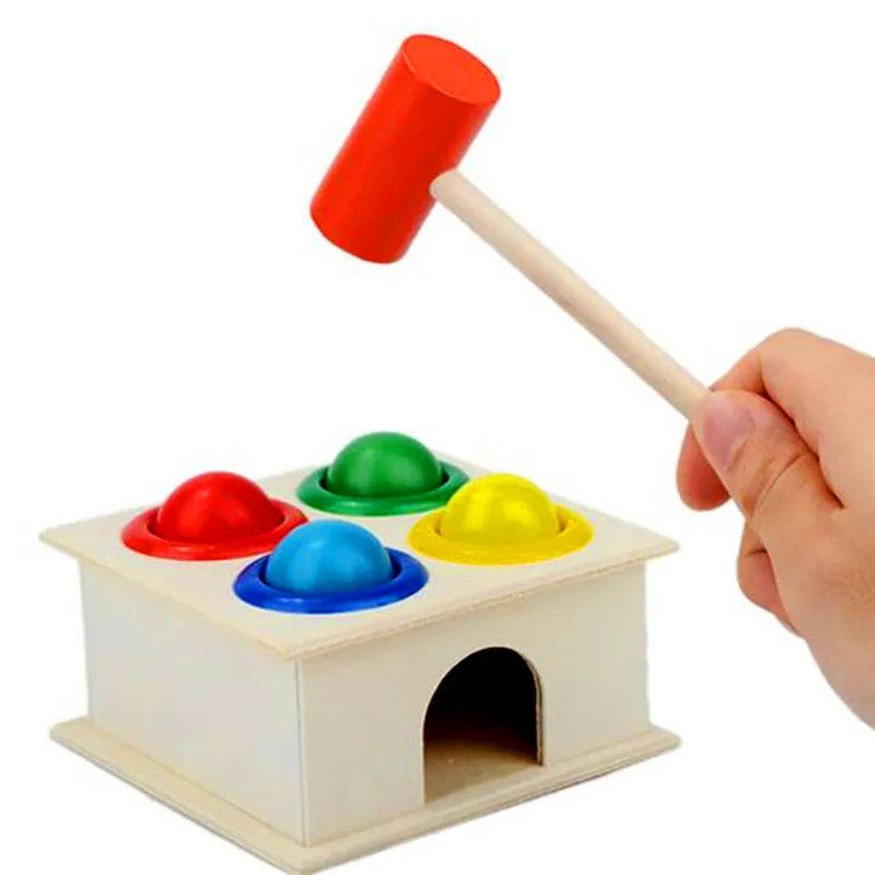 Jouet Montessori pour bébé, marteau à bille en bois 3D, puzzle, jeux d'apprentissage précoce, jouet éducatif pour enfants, cadeau d'anniversaire et de nouvel an