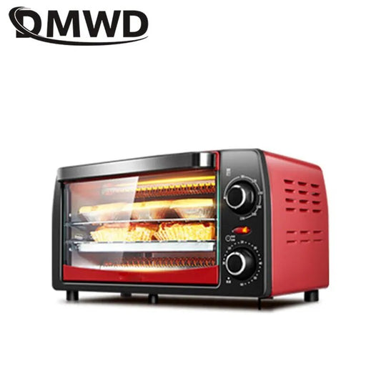 DMWD – Mini four électrique automatique 12l, 220V, 1050W, four à Pizza domestique 