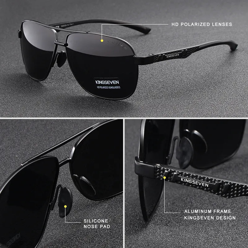 KINGSEVEN 2022 Brand Men Aluminum Sunglasses Polarized UV400 Mirror