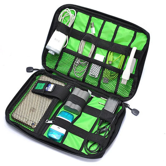 Outdoor Travel Kit Waterproof Nylon Cable Holder Bag Electronic Accessories USB Drive Storage Case Camping Hiking Organizer Bag