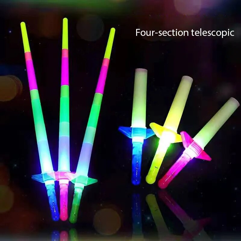 1 Pc Light-Up Light Sticks Telescopic Glow Stick Glow Wands Multicolor Cheer Flashing Tube for Neon Halloween Party decoration