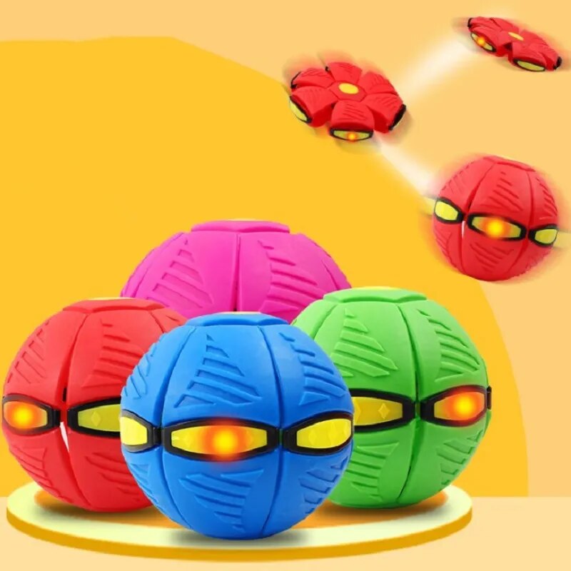 Outdoor Toy Fly Ball LED Beach Garden Game Throw Disc Ball Toy Kid Fancy Soft Novelty Toy multiple color Flat Throw Disc Ball