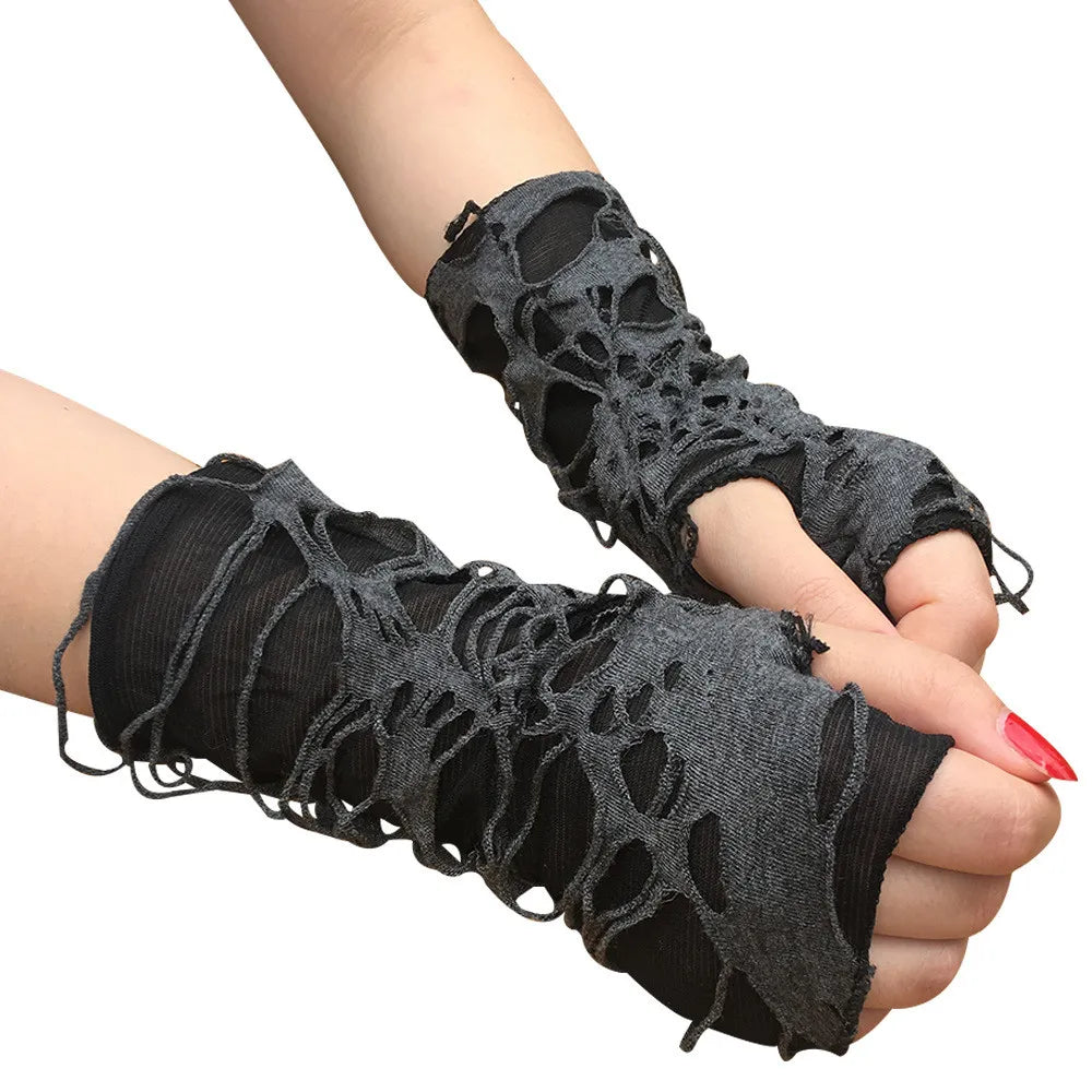 Gothic Fingerless Gloves Fairy Grunge Punk Rock Glove Warrior Mittens Y2K Egirl Scene Emo Accessories Halloween Cosplay Gift