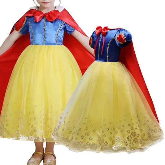Fancy Cosplay Snow Queen Princess Dress Clothing Girls Elsa Dress Anna Kids Children's Costumes Birthday Party Robe Infantil