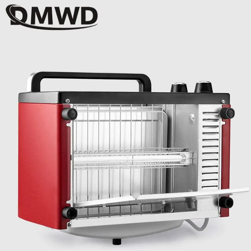 DMWD – Mini four électrique automatique 12l, 220V, 1050W, four à Pizza domestique 