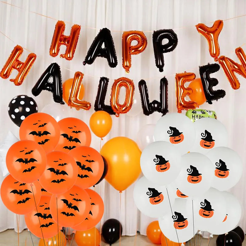 Halloween Pumpkin Ghost Balloons Decorations Spider Foil Balloons Inflatable Toys Bat Globos Halloween Party Supplies Kids Toys