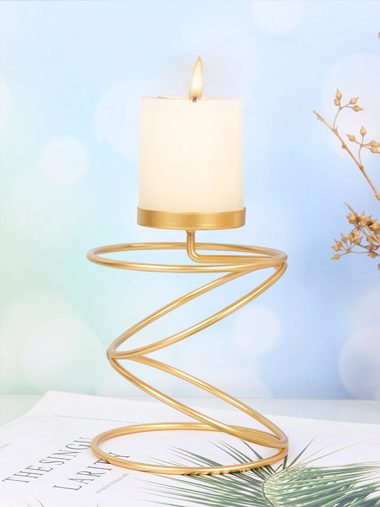 Ins Luxury Style Metal Candle Holders Simple Golden Wedding Decoration