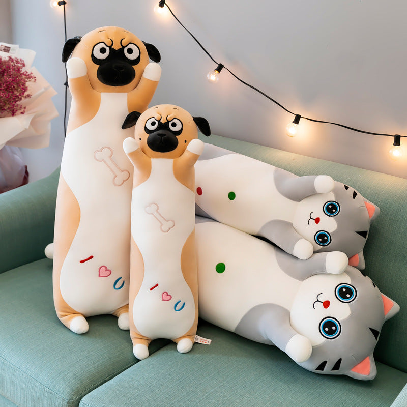 Cross-border new long cat hold pillow plush toy Shari dog doll foreign trade doll company gift custom LOGO