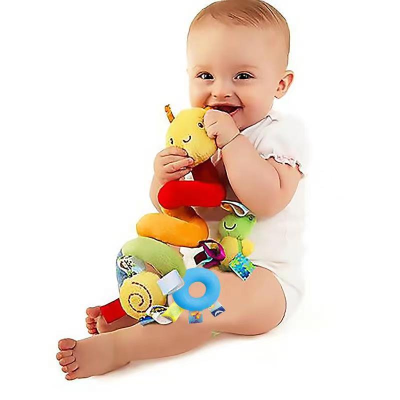 Lit d'étiquette de couleur pour bébé, étiquette enroulée, jouet debout pour bébé, lit de couleur