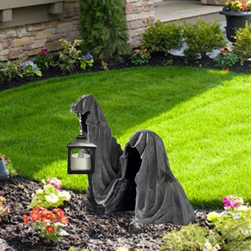 Lantern Ground Reaper Halloween Garden Decoration Resin Ghost