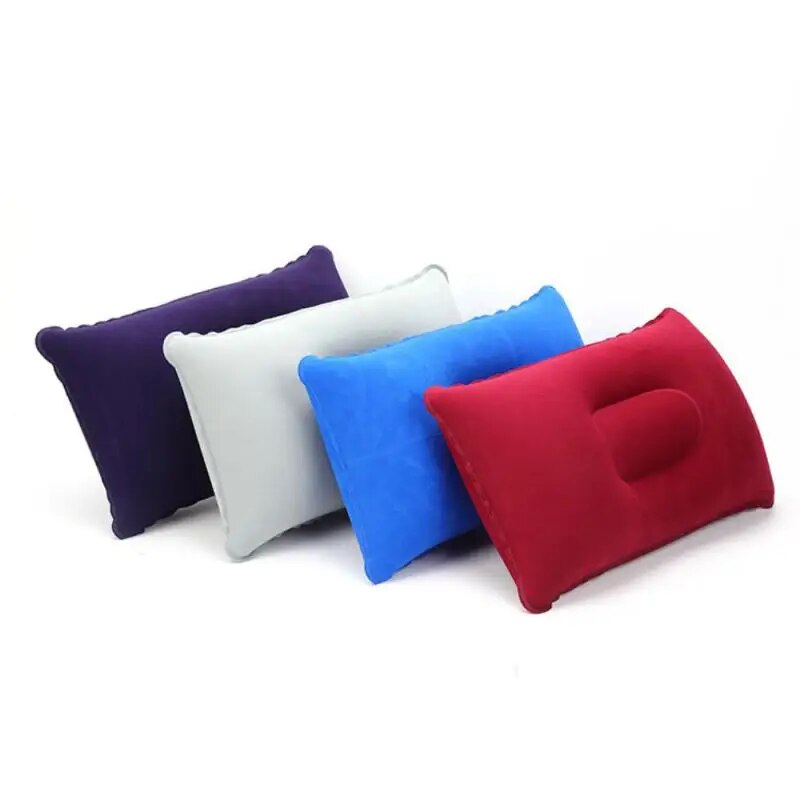 Inflatable Air Pillow PVC Nylon Neck For Travel Plane Head Rest