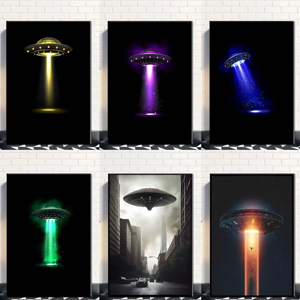 UFO Glow Strangely in the Dark Series TV Movie Poster Alien Spacecraft