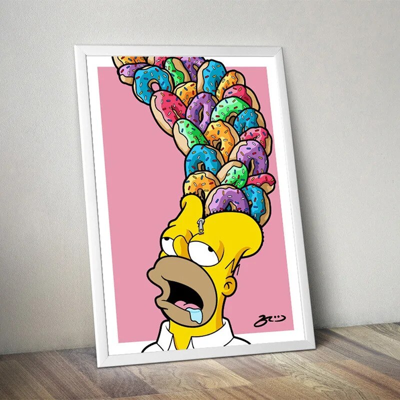Classic Animation Simpsoning Canvas Painting Wall Pop Art Pictures