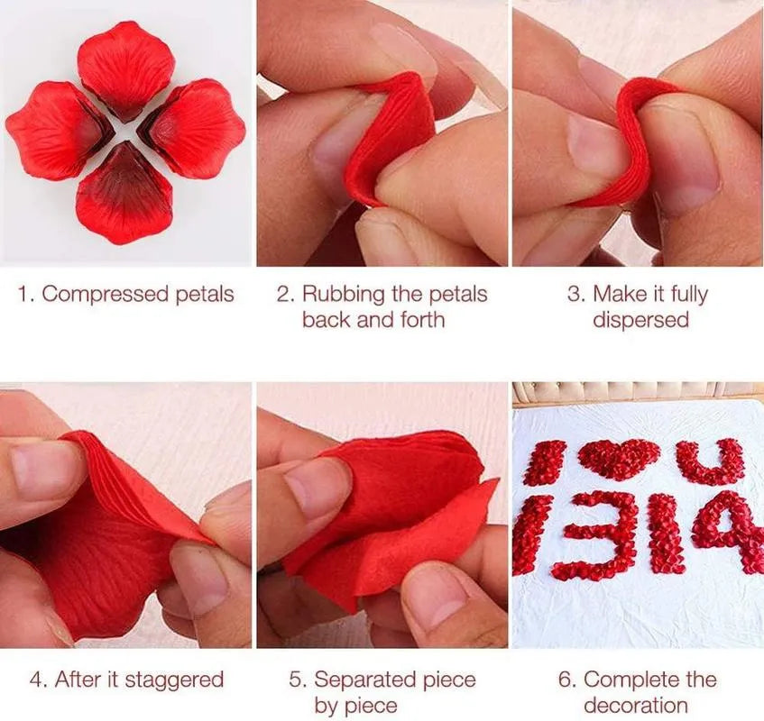 100/500/1000pcs Colorful Love Romantic Warm Silk Rose Artificial Petals Wedding Party Flower Favors Decoration Roses Supplies