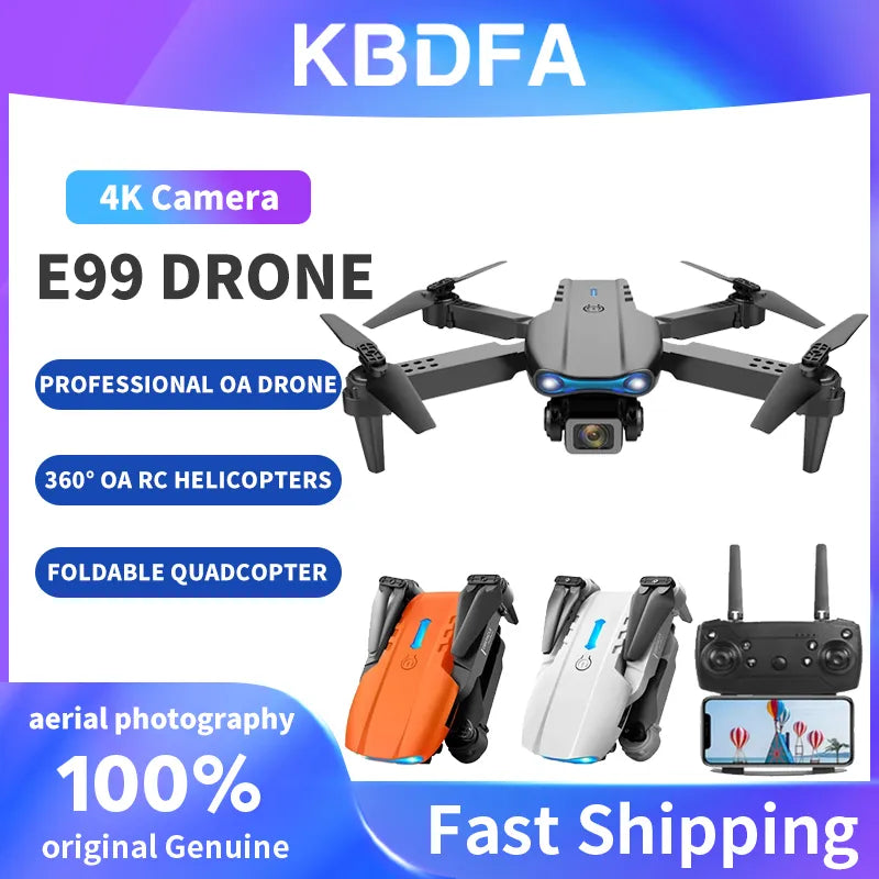KBDFA E99 Pro K3 RC Mini Drone 4K double caméra HD WIFI FPV photographie aérienne hélicoptère pliable quadrirotor Dron enfant jouets cadeaux