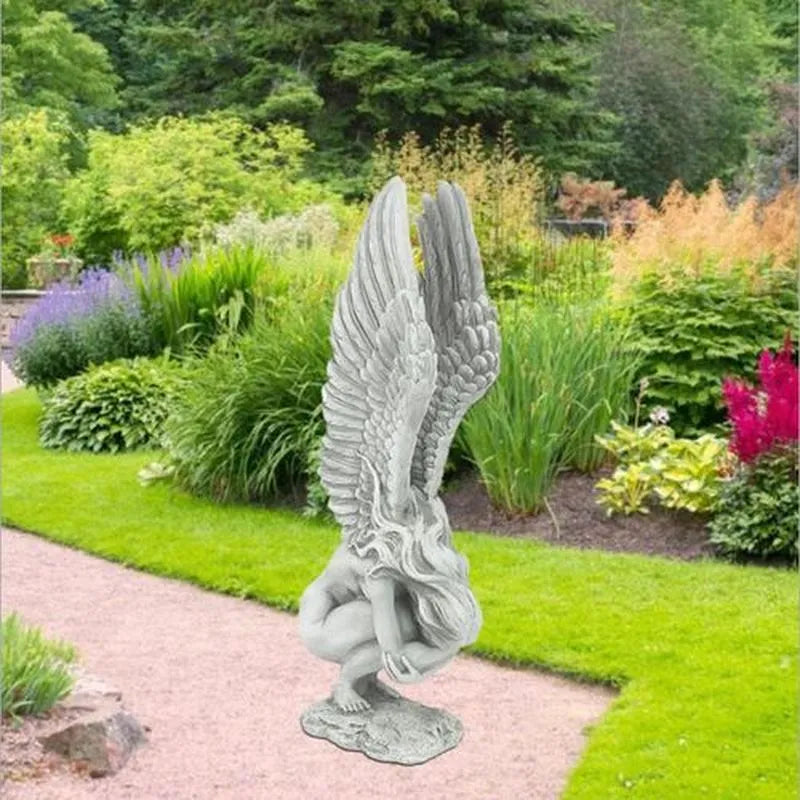 Vintage Angel Memorial Redemption Statue Handicraft Resin Angel