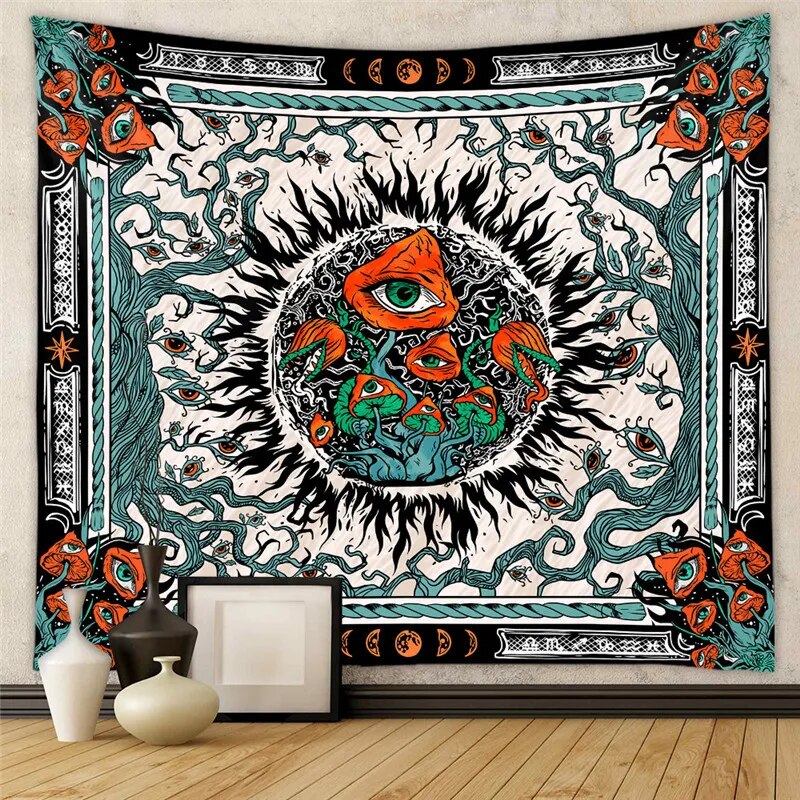 Psychedelic Mushroom Bohemian Tapestry Modern Home Decorative