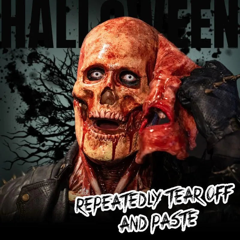 Halloween Double-layer Ripped Mask Bloody Horror Skull Latex Mask Scary Cosplay Party Masks Mascaras Halloween Decoration