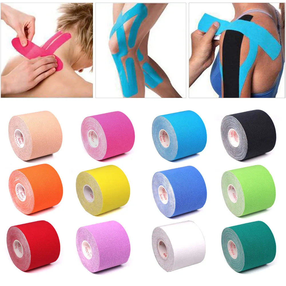 5 Size Kinesiology Tape Athletic Elastoplast Sport Recovery Strapping Gym Waterproof Tennis Muscle Pain Relief Bandage