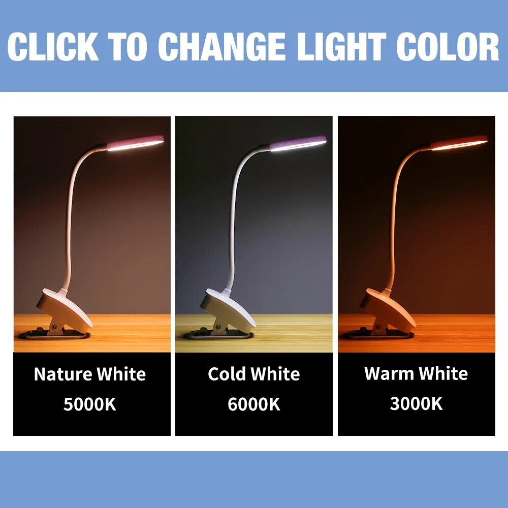 DC5V LED Desk Light Stepless Dimmable Touch Foldable Table Lamp For