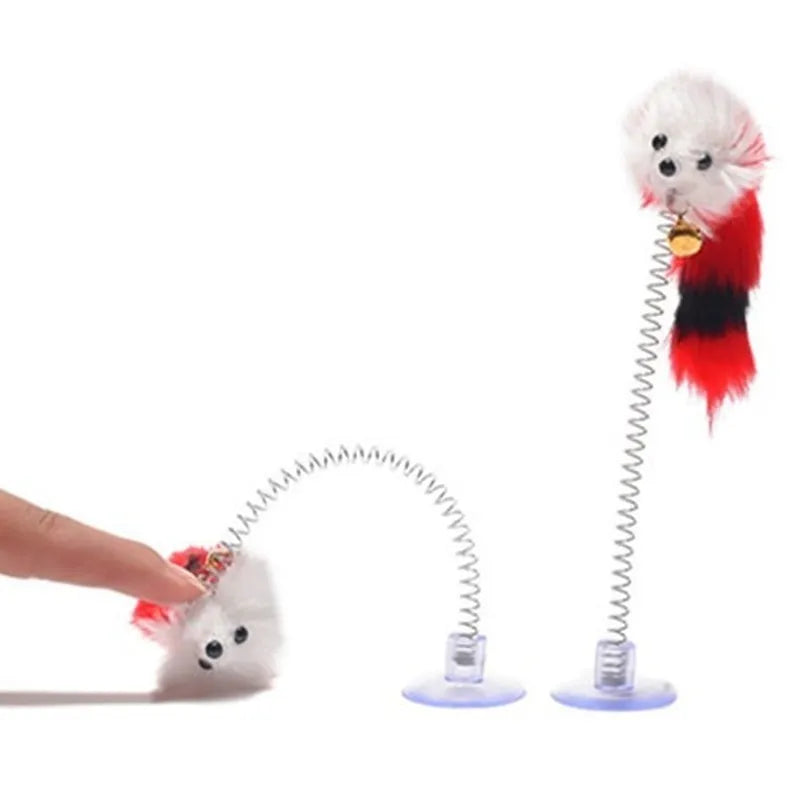 Jouet de dessin animé pour chat, bâton à plumes, souris, avec Mini cloche, attrape-chat, jouet interactif pour chaton