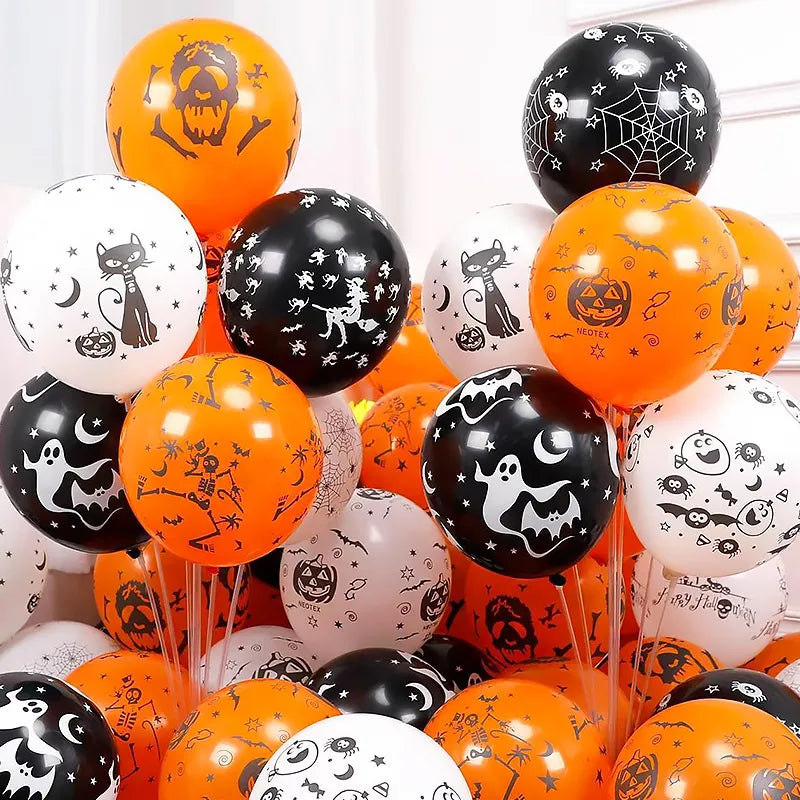 10-50 Grusel-Glamour Halloween-Latexballons – Perfekt für Spuk-Atmosphäre