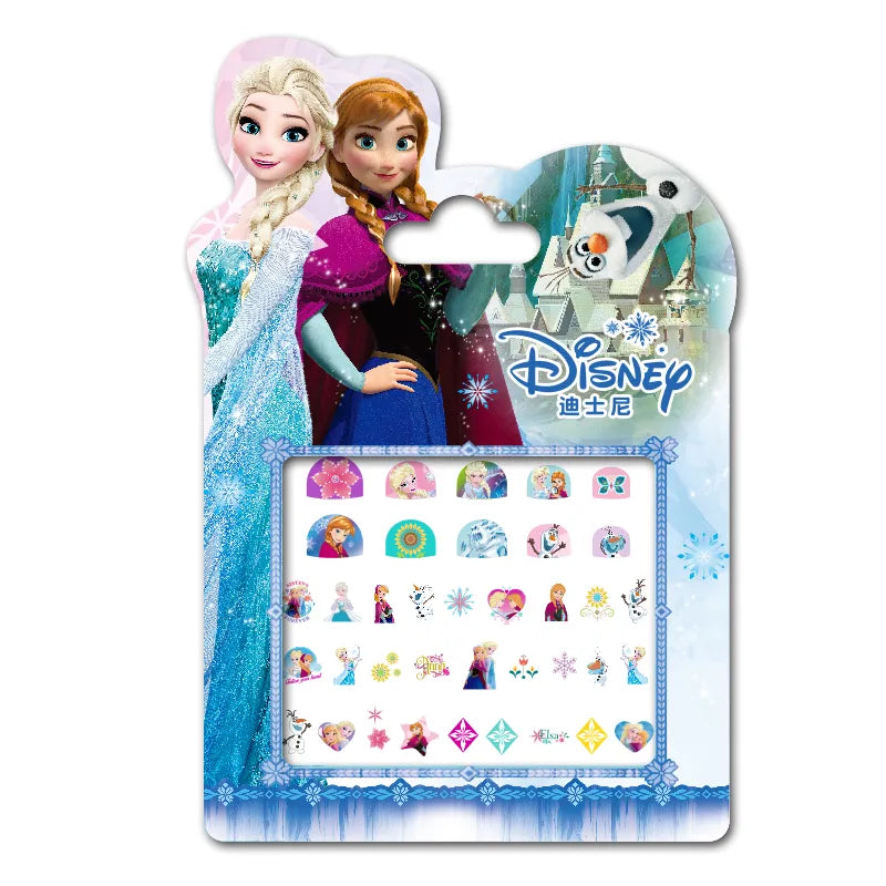 Frozen Princess Elsa Anna Makeup Nail Stickers Toy Snow White Sophia Mickey Minnie Figure Dolls Kids Cartoon Toys for Girls
