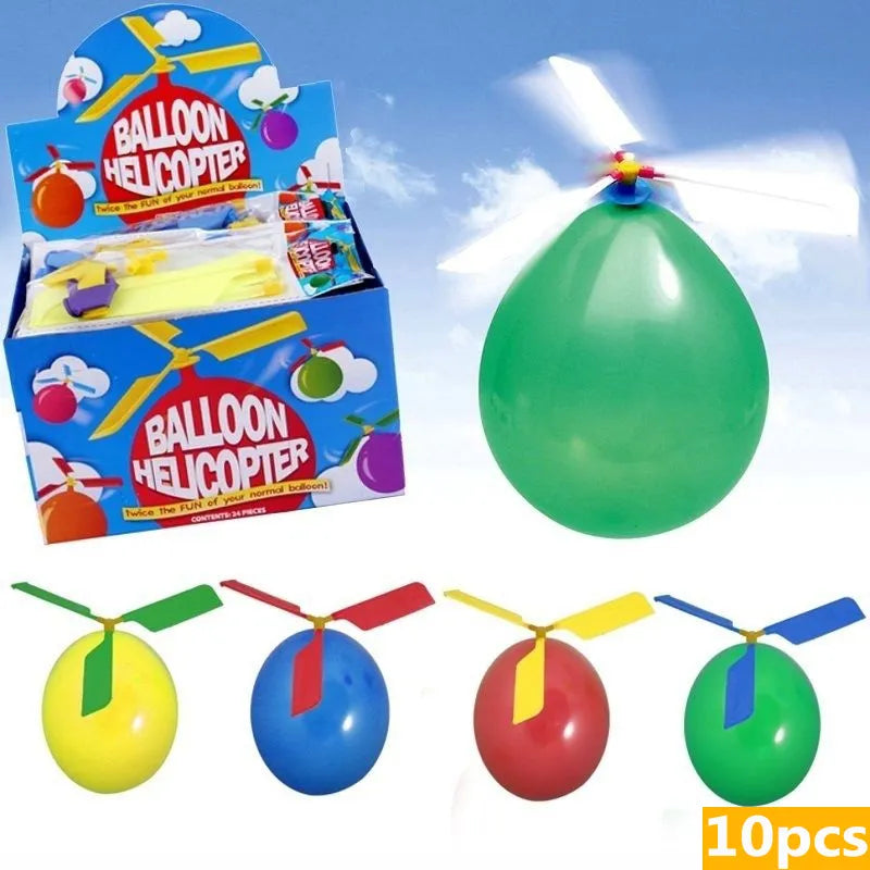 Ballon d'hélicoptère Portable, 10 pièces, ballon volant pour jouer en plein air, jouet, décorations de fête d'anniversaire, cadeau pour enfants, fournitures de fête
