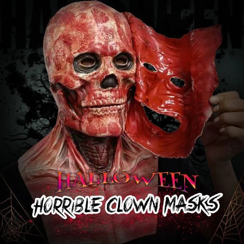 Halloween Double-layer Ripped Mask Bloody Horror Skull Latex Mask Scary Cosplay Party Masks Mascaras Halloween Decoration