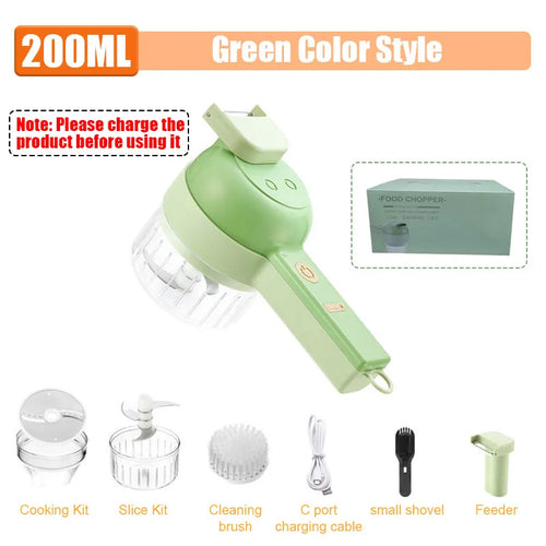 Portable 4 in 1 Handheld Electric Vegetable Slicer USB Rechargeable
