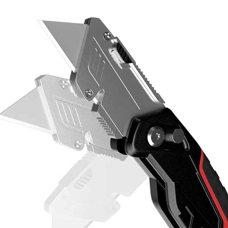 Couteau utilitaire multifonctionnel robuste, lame de coupe d'électricien, pliable télescopique, qualité industrielle, porte-couteau