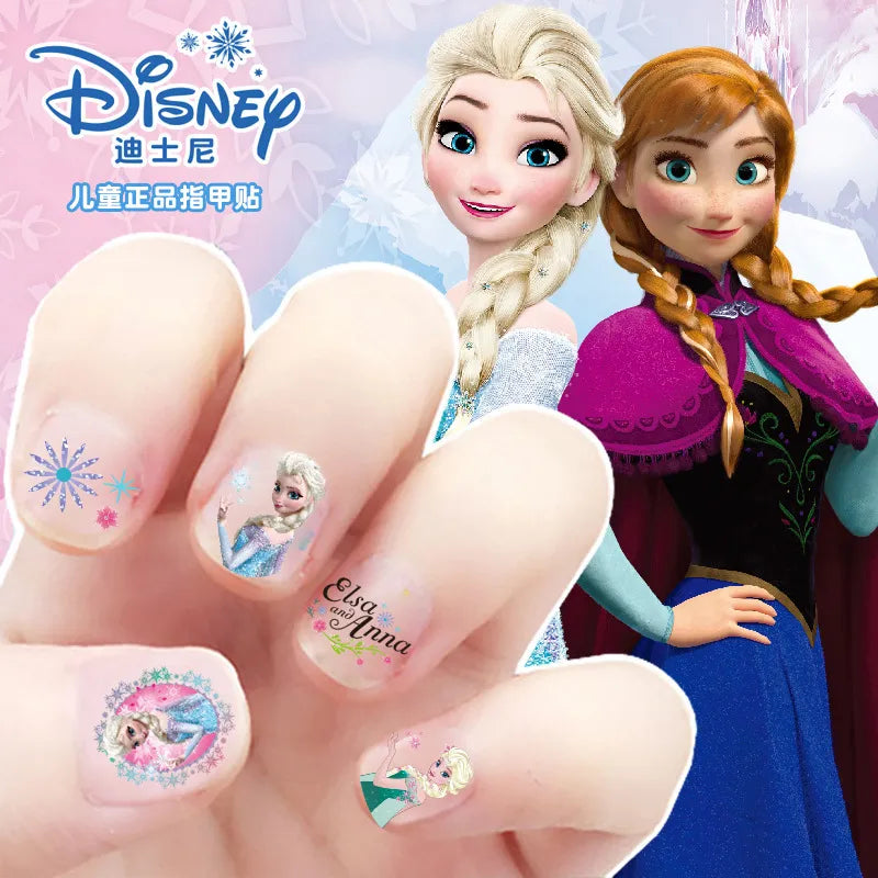 Frozen Princess Elsa Anna Makeup Nail Stickers Toy Snow White Sophia Mickey Minnie Figure Dolls Kids Cartoon Toys for Girls