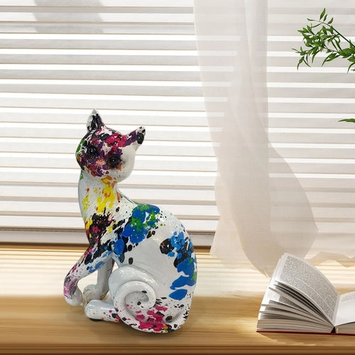 Figurine de chat moderne, Sculpture en résine, décoration de chaton pour meuble TV