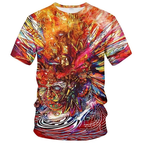 T-shirt Trippy coloré pour hommes, peinture imprimée en 3D, designs cool T 