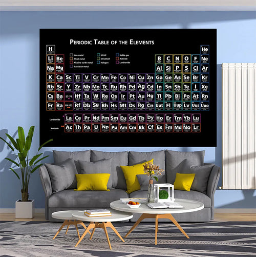 Chemistry Periodic Table Of The Elements Hanging Tapestry Large Fabric