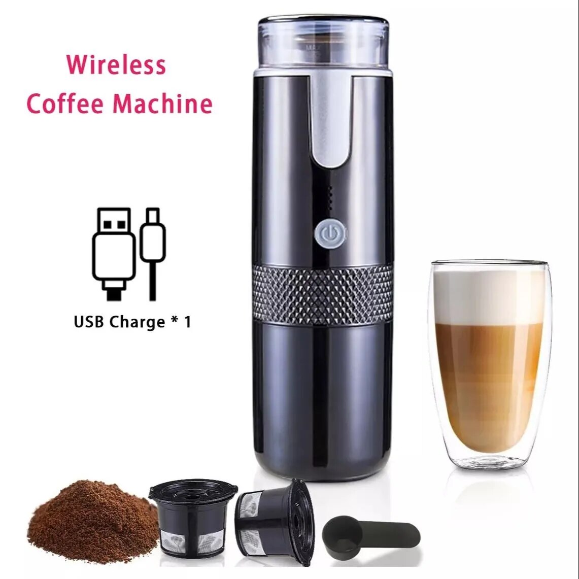 Machine à café Machine à capsules portative broyeur de grains de café électrique 