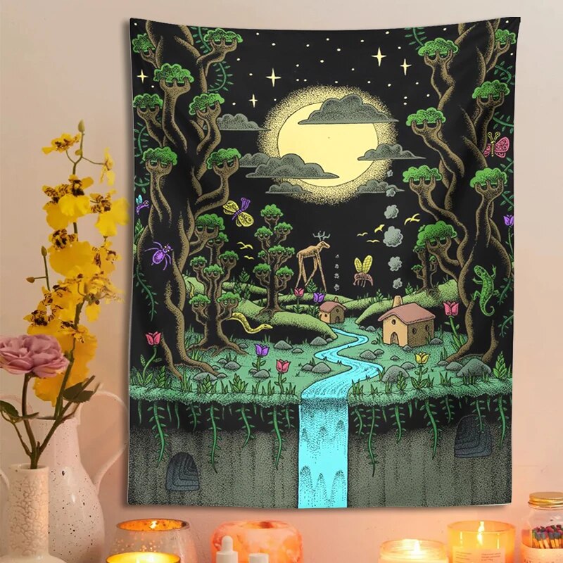Psychedelic Skull Tapestry Bohemia Decoration For Bedroom Tapestries