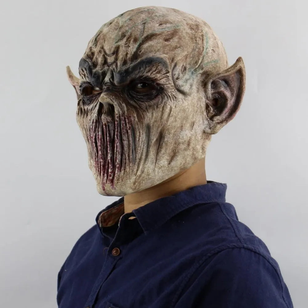 Masque effrayant d'Halloween, fourchette de tueur d'extraterrestre, décor de fête de monstre, masques de diable Zombie, accessoires de Costume de Vampire biochimique effrayant, accessoires de Cosplay 