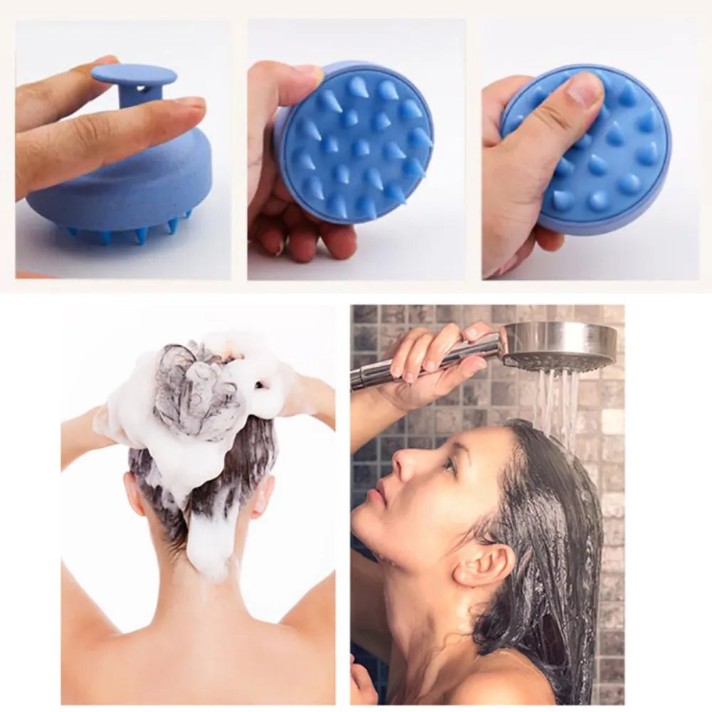 Silicone Shampoo Brush Head Scalp Massage Comb Hair Washing Comb Body