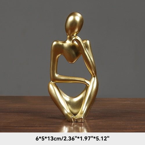 Sand Color The Thinker Abstract Statues Sculptures Yoga Figurine