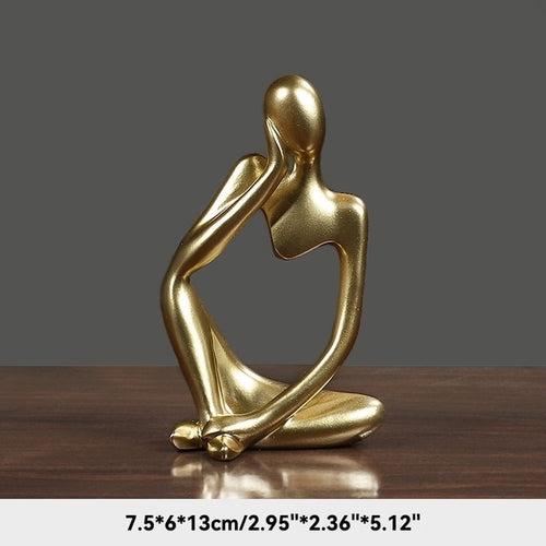 Sand Color The Thinker Abstract Statues Sculptures Yoga Figurine